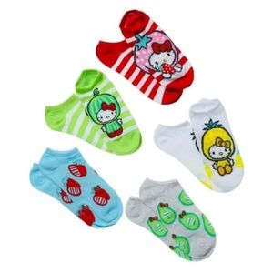 Hello Kitty Women’s No Show Socks – 5-Pack Cute Cartoon Size 4–10        F